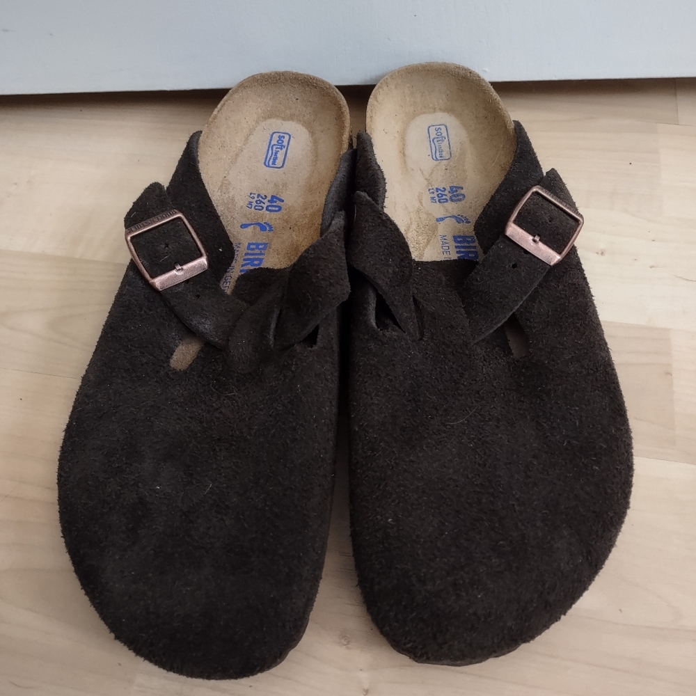Birkenstock Boston Soft Footbed Suede Leather Mocha